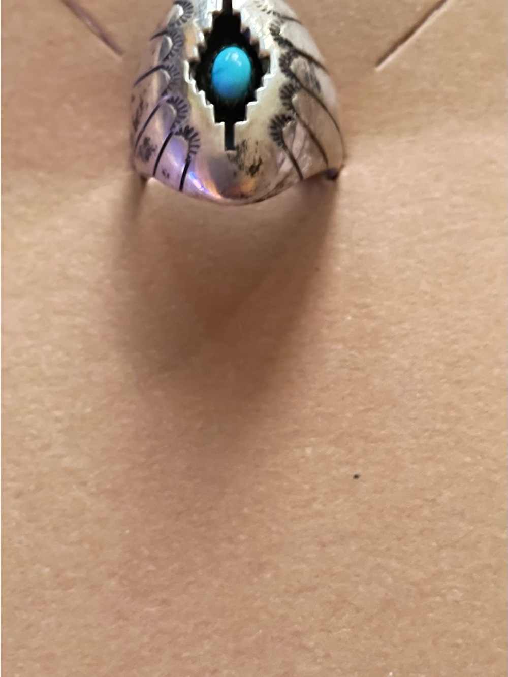 Size 10.75 Southwest Sterling Silver Turquoise Ring